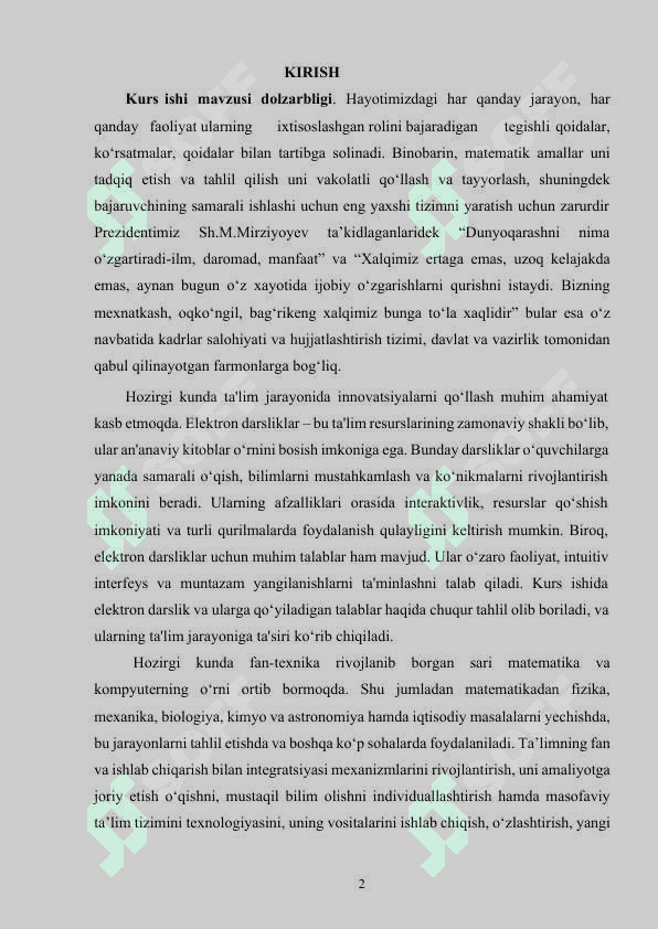 Elektron darsliklar va ularga qo‘yiladigan talablar. 2