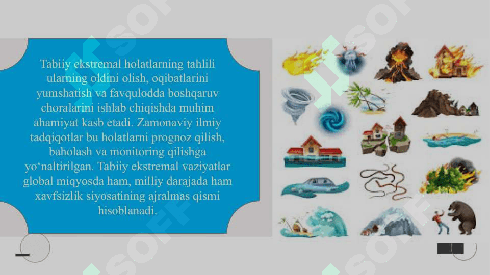 Tabiiy ekstremal vaziyatlarning tavsifi slayd 5