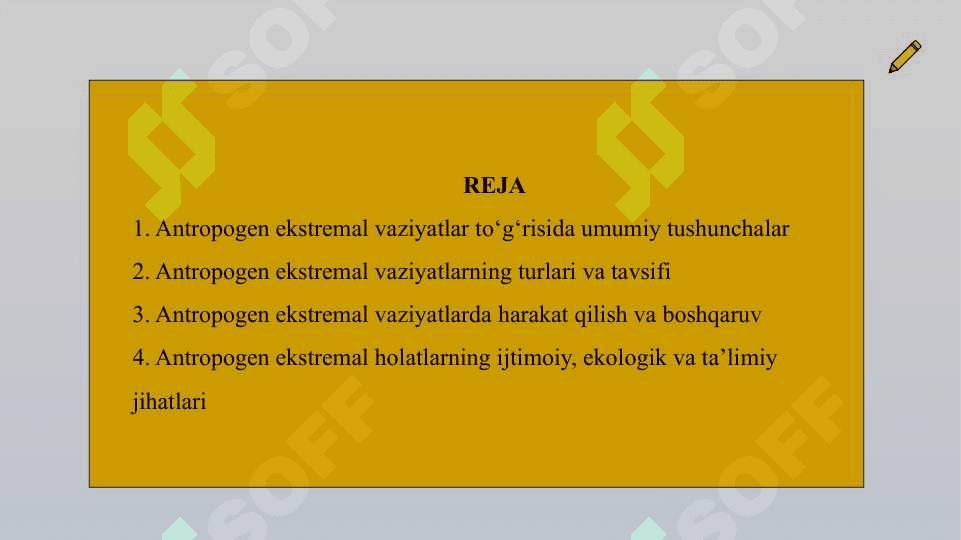 Antropogen ekstremal vaziyatlarning tavsifi   slayd 2