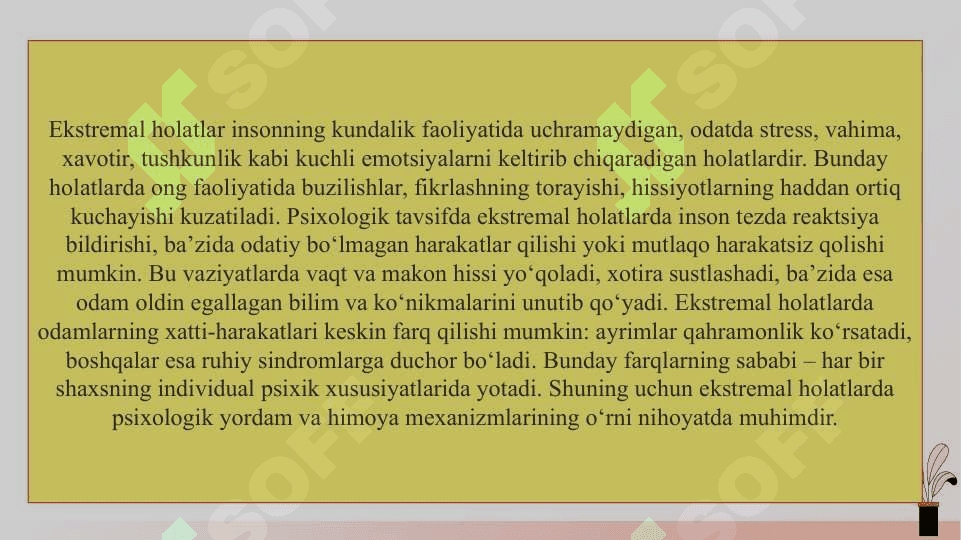 Ekstremal vaziyatlarda shaxs slayd 5