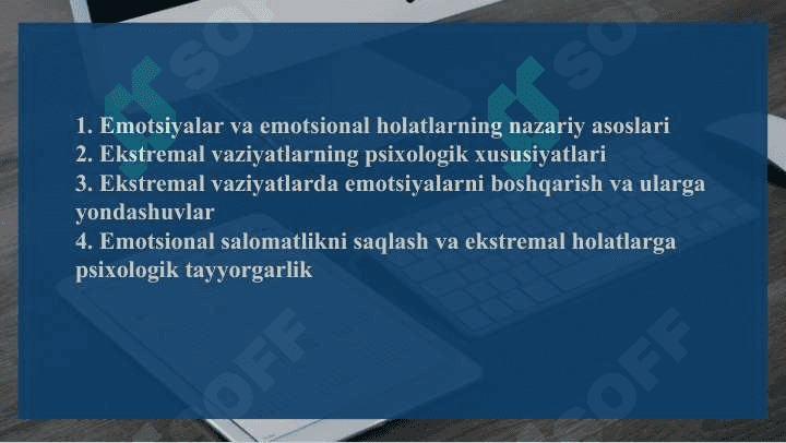 Emotsiyalar va emotsional holatlar, ularning ekstremal vaziyatlardagi o‘rni slayd 2