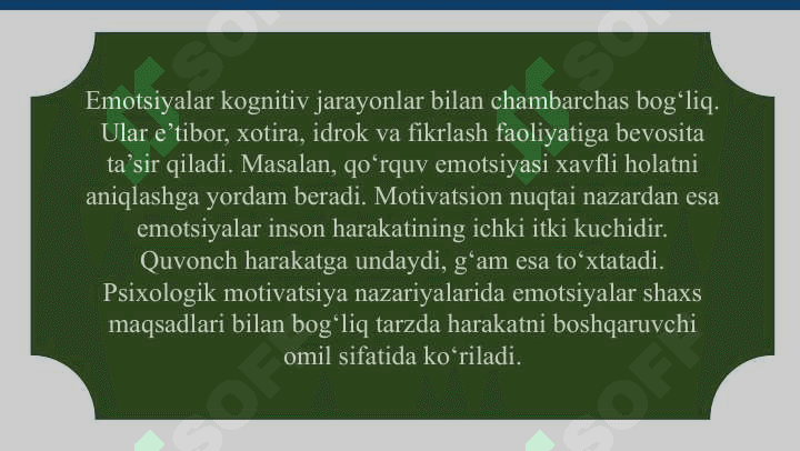 Emotsiyalar va emotsional holatlar, ularning ekstremal vaziyatlardagi o‘rni slayd 8