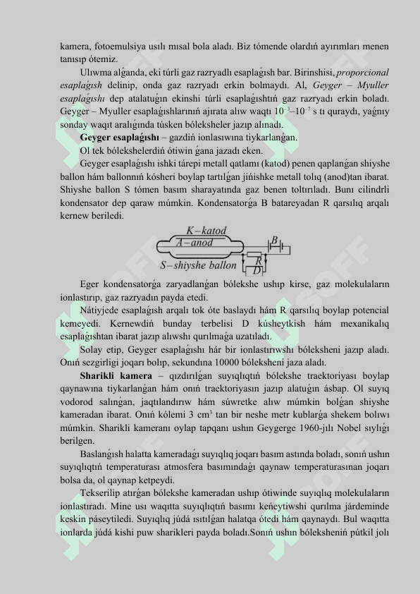Radioaktiv nurlanıwdı hám bólekshelerdi esapqa alıw usılları 3