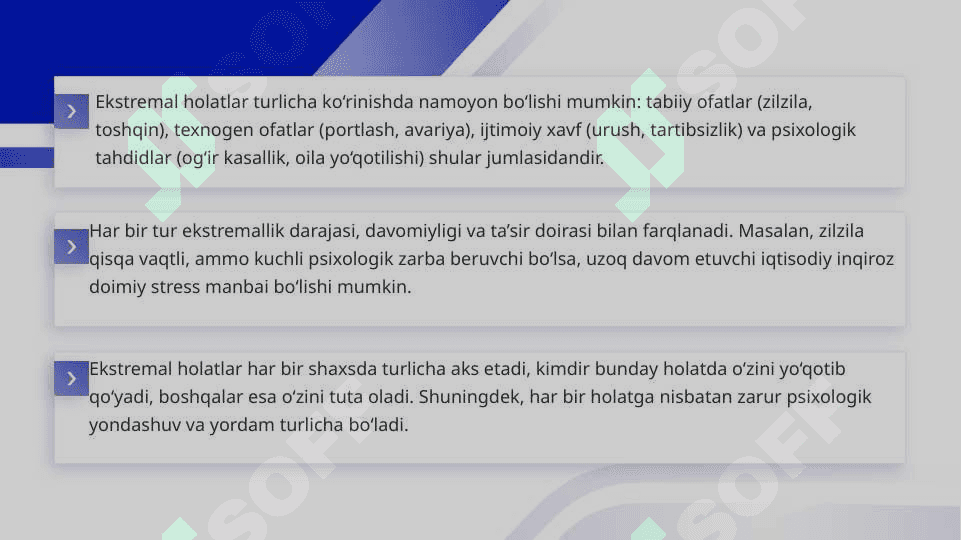 Ekstremal vaziyatlarda inson emotsional-irodaviy xususiyatlarining o‘rni slayd 5