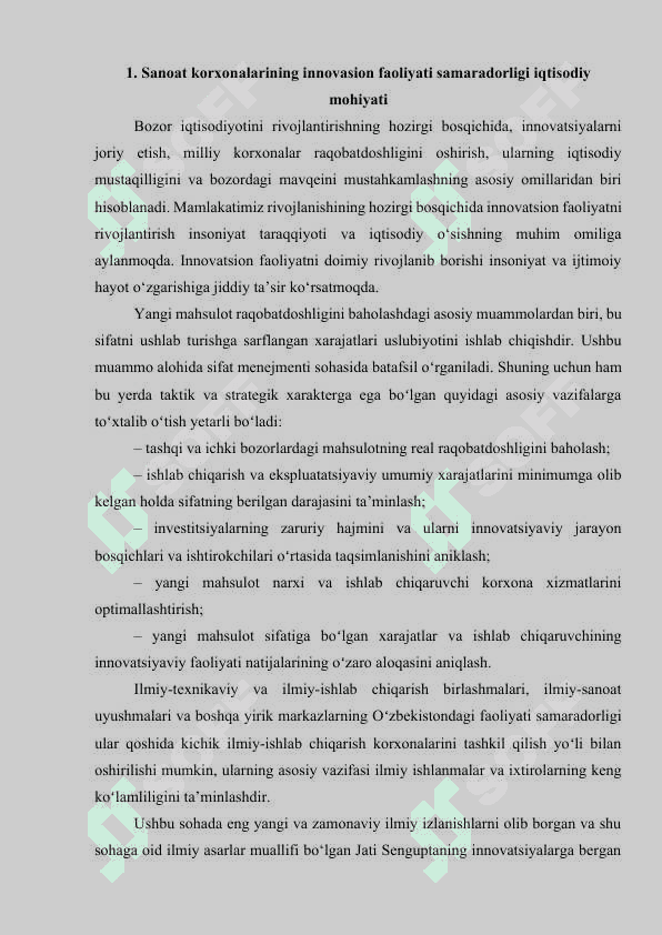 Sanoat korxonalarining innovasion faoliyati  samaradorligi 5