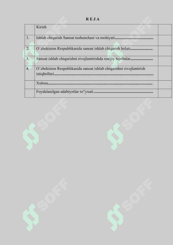 O`zbekiston Respublikasida sanoatni rivojlantirish istiqbollari 2