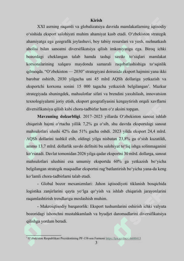 Sanoat korxonalari maxsulotlarini eksport qilish imkoniyatlarini oshirish yo‘llari 3