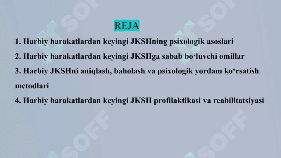 Harbiy harakatlardan keyingi JKSH. slayd 2