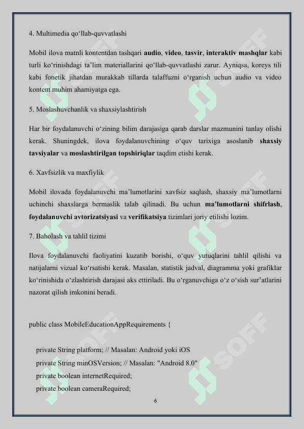 Koreys tilini o’rgatuvchi mobil ilovasini ishlab chiqish. 6