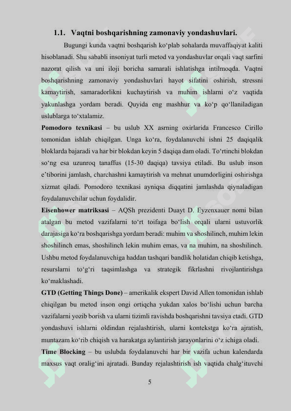 TimeMagagement mobil ilovasini ishlab chiqarsh. 5