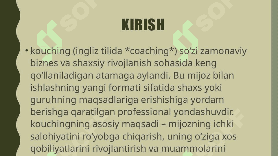 kouching mijoz bilan ishlashning yangi formati sifatida rivojlanish tarixi 3