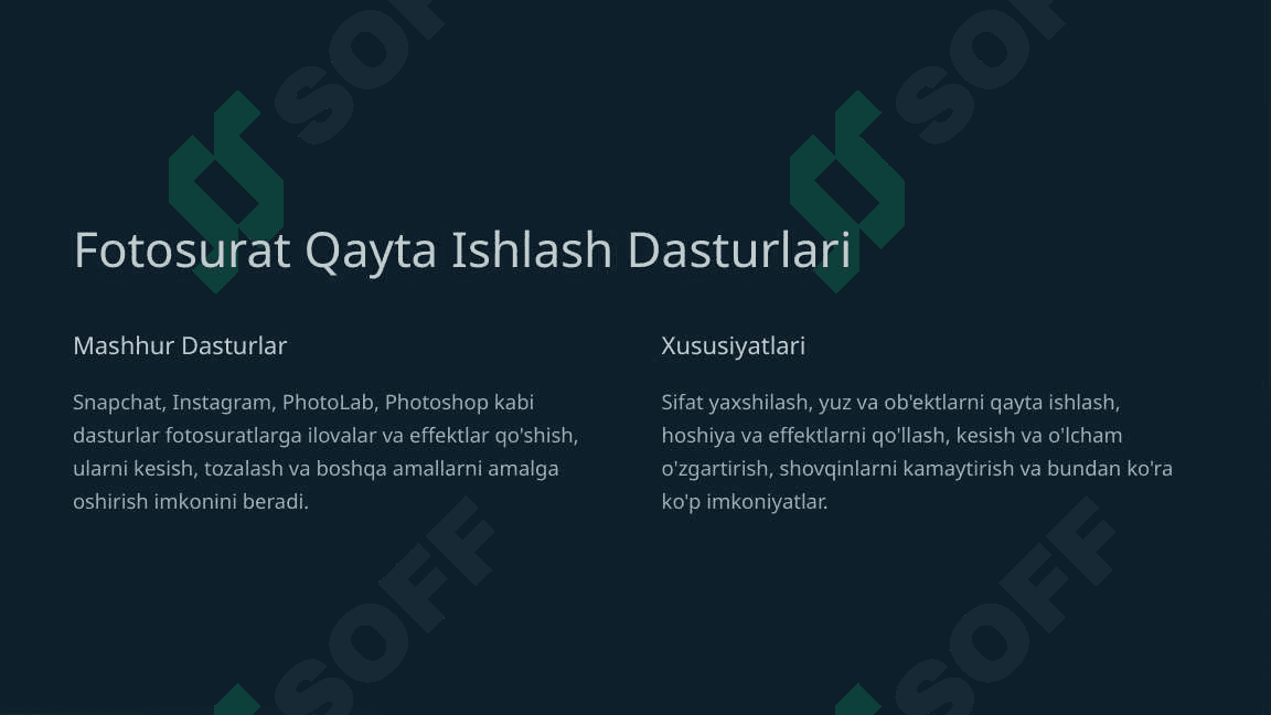 Smartfonlarda fotosuratlarni qayta ishlash 2