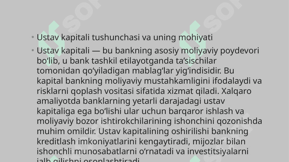 O‘zbekiston Respublikasida banklar ustav kapitalini oshirish muammolari va ularni bartaraf etish bo‘yicha ilmiy takliflar 4