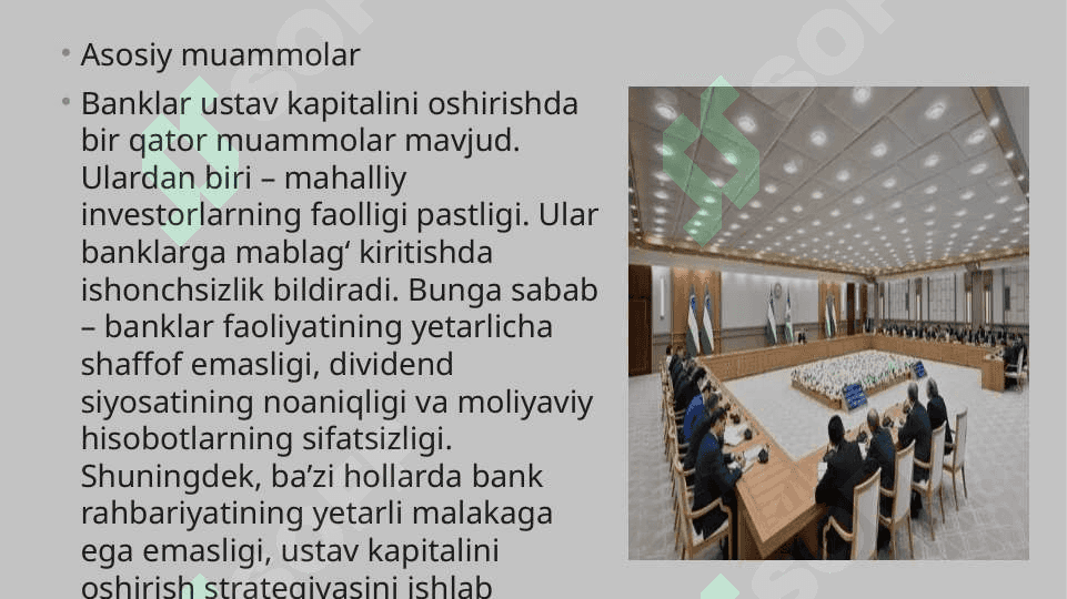 O‘zbekiston Respublikasida banklar ustav kapitalini oshirish muammolari va ularni bartaraf etish bo‘yicha ilmiy takliflar 7