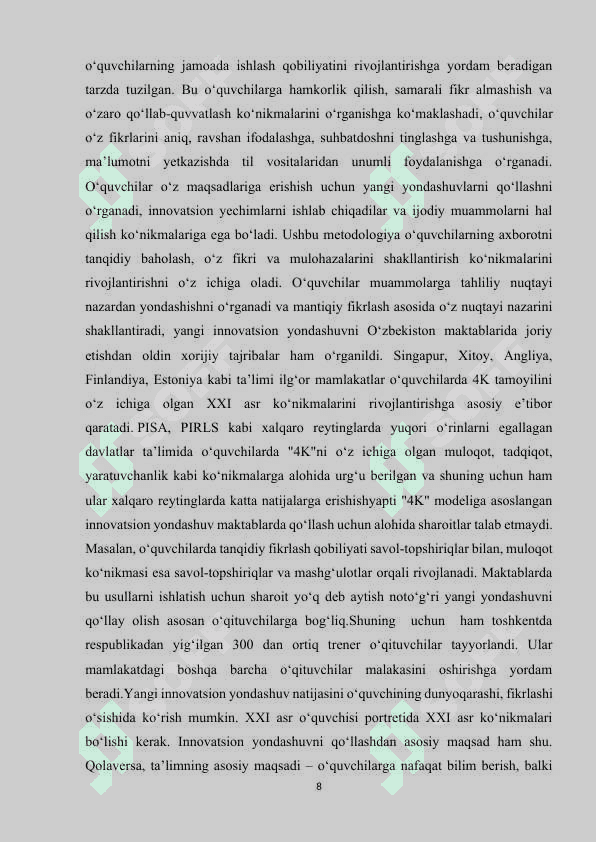 Umum  ta’lim  maktablarida  tarbiya  fani  darslikarining yaratilishi 8
