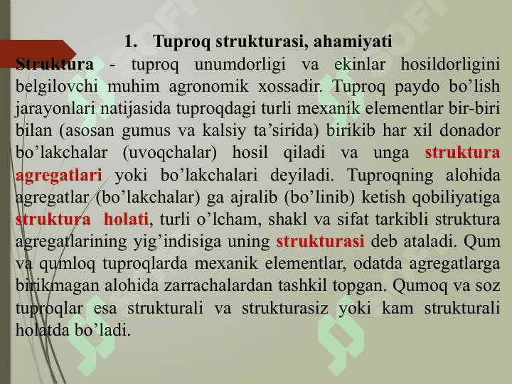 Tuproq strukturasi 2