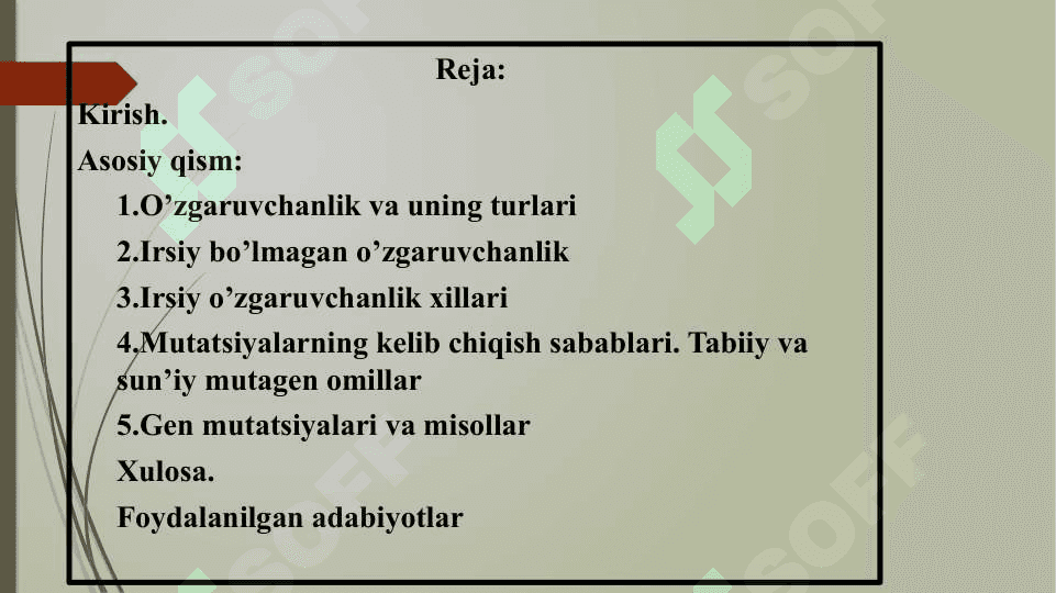 Yadroga bog’liq bo’lmagan irsiyat 2