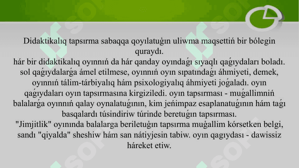 2shisi Ózi hám jazba esaplawǵa tiyisli didaktik (oyınlar) tapsırmalar kompleksin dúziw.pptx 3
