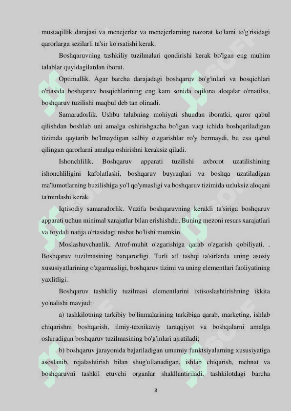 Menejmentning tashkiliy tuzilishi2.pdf kurs ishi 8
