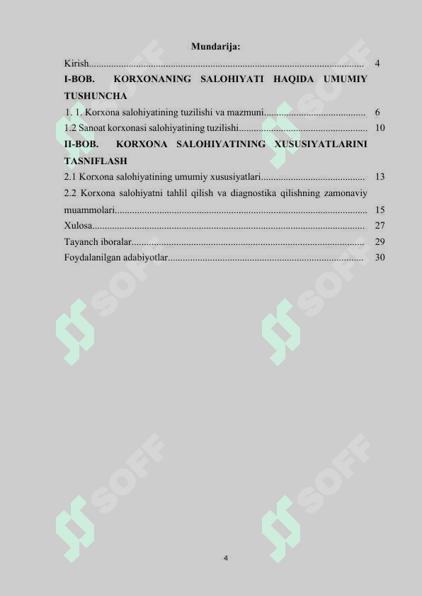 Korxona salohiyati va uni baholash.docx kurs ishi 4