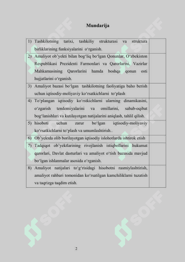 Parkent tumanidagi Agrobank ATB AMALIYOT HISOBOTI                       Agrobank  AMALIYOT HISOBOTI 2