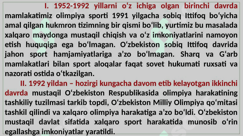 O‘zbekistonda Olimpiya harakatining rivojlanishi 2