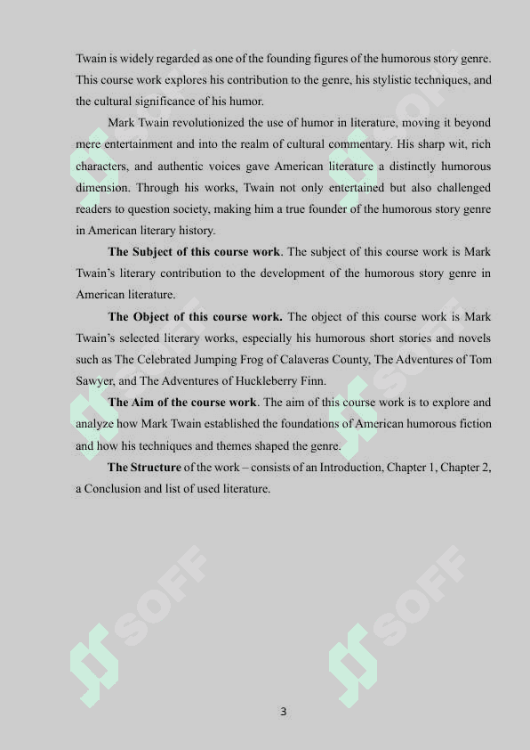 “MARK TWAIN – A FOUNDER OF THE HUMOROUS STORY GENRE IN AMERICAN LITERATURE” 3