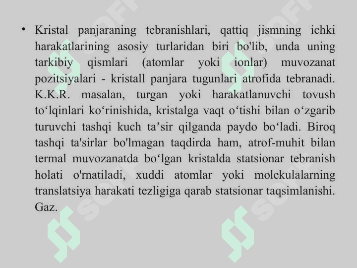 Kristall panjara tebranishi 5