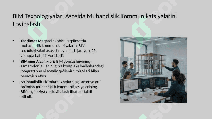 Bim texnologiyalari asosida muxandislik kamunimatsiyalarini loyihalash 3