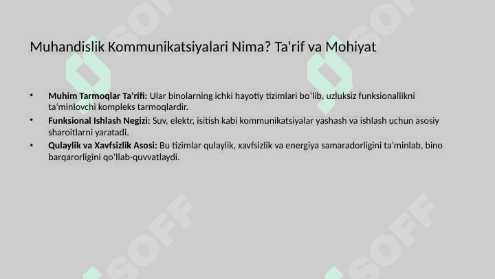 Bim texnologiyalari asosida muxandislik kamunimatsiyalarini loyihalash 7