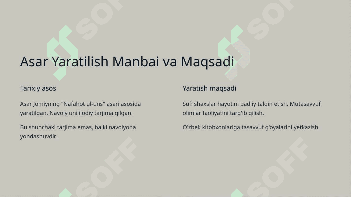 Nasoyim ul-muhabbat asarida oʻzbek mutasavvuflari va mashoyixlari talqini. Navoiy she’riyatidagi tasavvufiy timsollar 2