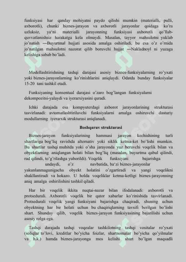 Obyektli struktura, Funksional struktura, Boshqarish strukturasi, Tashkiliy struktura, Texnik struktura 2