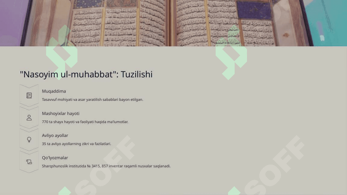 Nasoyim ul-muhabbat asarida oʻzbek mutasavvuflari va mashoyixlari talqini. Navoiy she’riyatidagi tasavvufiy timsollar 3