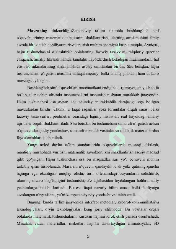 Boshlangich sinf matematika darslarida hajm tushunchasi 2