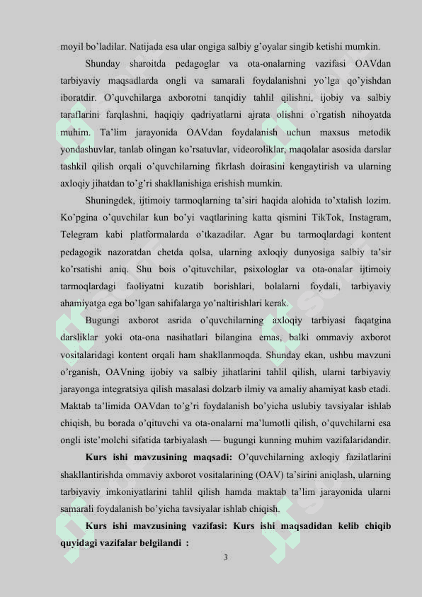 Ommaviy axborot vositalarining o‘quvchilar axloqiy fazilatlarini shakllantirishdagi imkoniyatlari 3