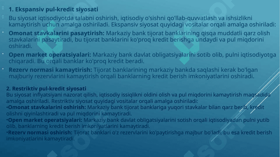 Davlatning pul kredit va monetar siyosati 3