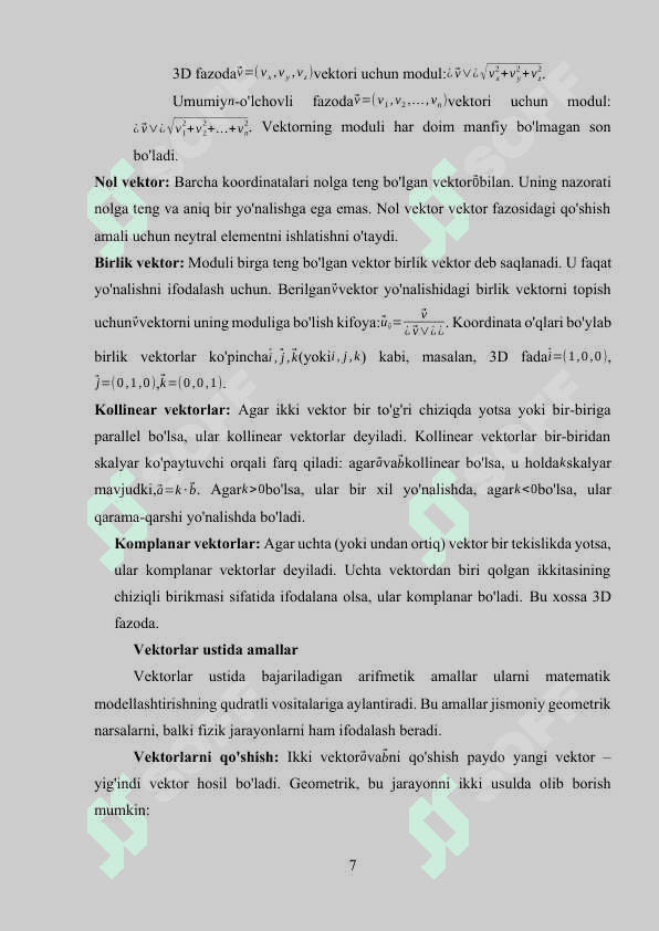 Vektor panjaralari 5