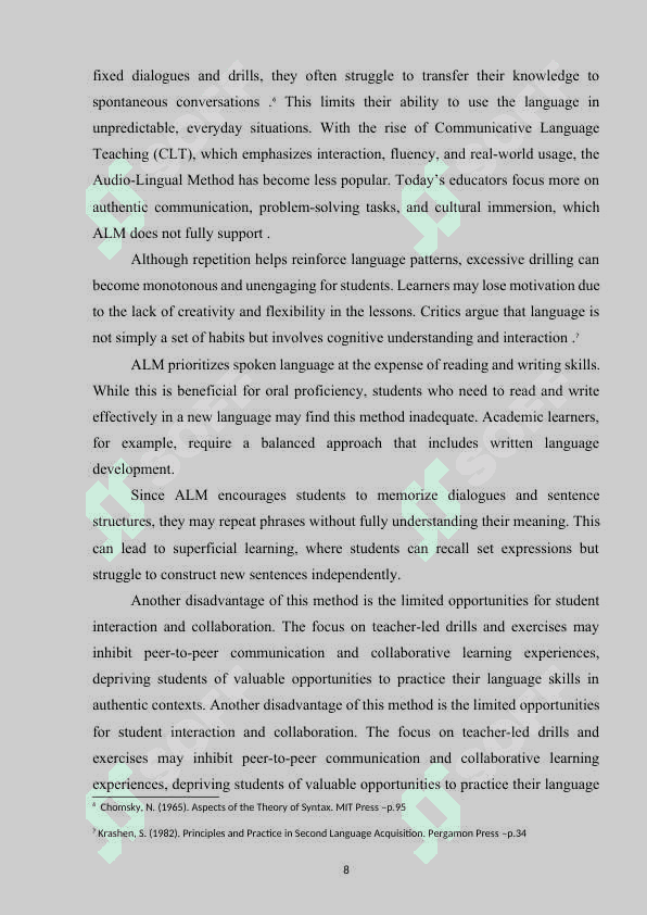 THE AUDIO-LINGUAL METHOD (AUDIOLINGUALISM) IN TEACHING COMMUNICATIVE SKILLS 8
