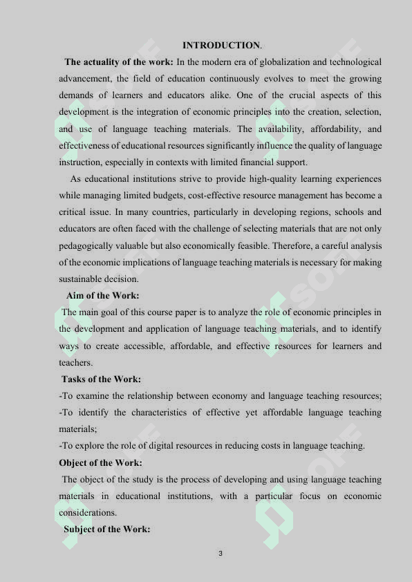 Economy and Language Teaching Materials 3