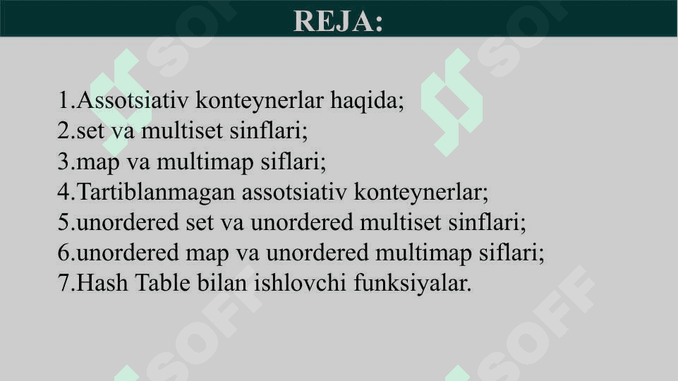 Assotsiativ va tartiblanmagan assotsiativ konteynerlar 2
