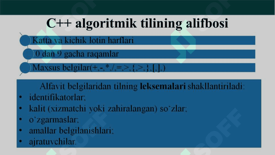 Dasturlashga kirish, dasturlashning asosiy tushunchalari 7
