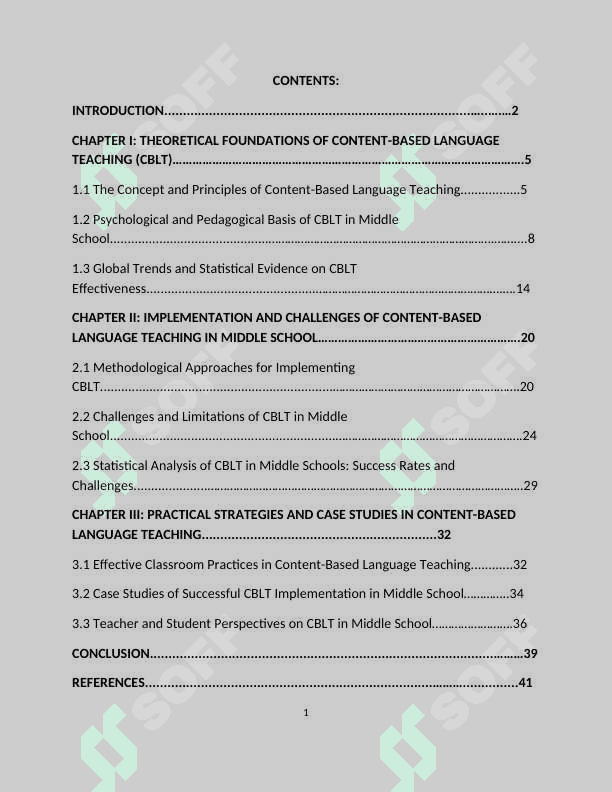 CONTENT BASED LANGUAGE TEACHING AND ITS USE IN MIDDLE SCHOOL 2