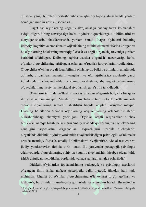 Yordamchi maktabda uzunlik o’lchovlarini o’rgatishda didaktik o’yinlardan foydalanish 8