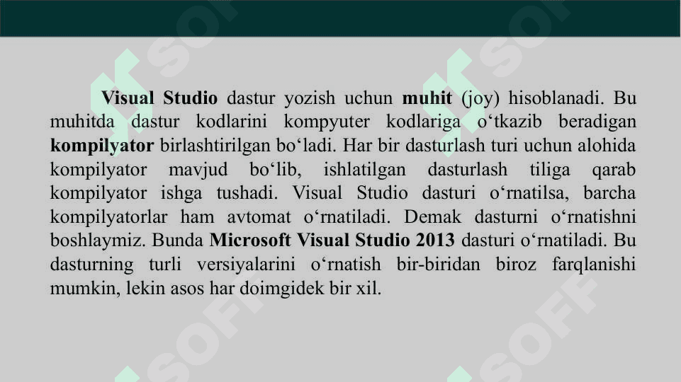 Visual C++ muhitida dasturlash. Visual C++ muhitida mеnyular va uskunalar panеli 6
