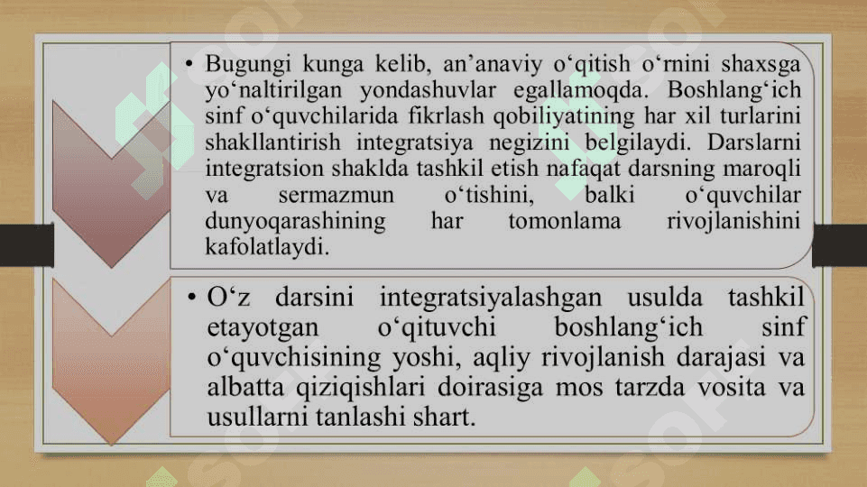 Boshlang‘ich sinf darslarini integratsiyalash 5