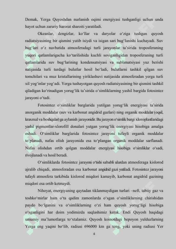 Quyosh radiatsiyasi 6
