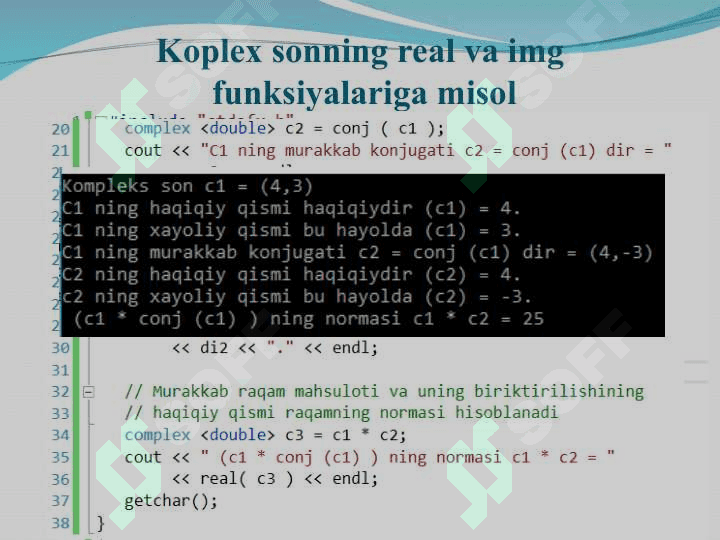 Sonli sinflar bilan ishlash 6