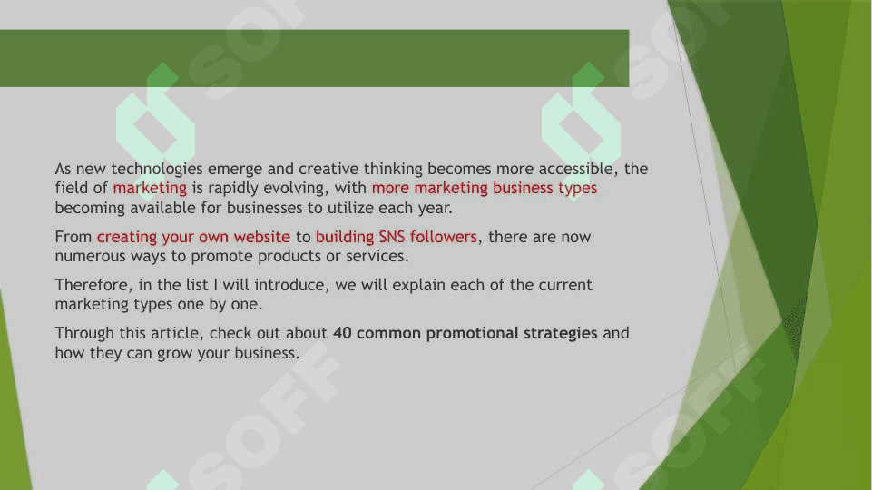 Comprehensive Summary and 40 Effective Strategies for Marketing Types 2