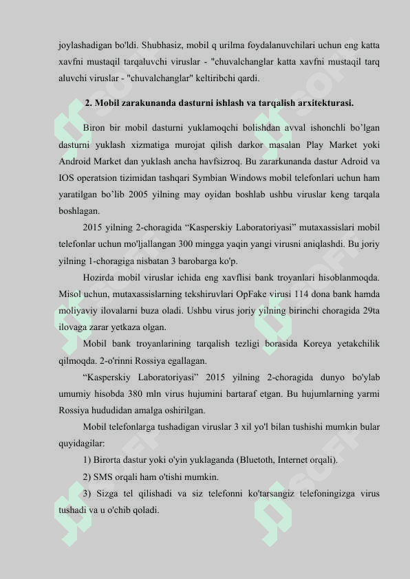 Zararkunanda mobil kodlar 2