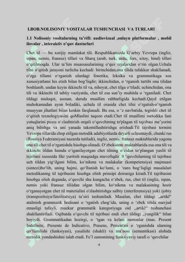NOLISONIY VOSITALAR TUSHUNCHASI VA TURLARI KURS ISHI 4